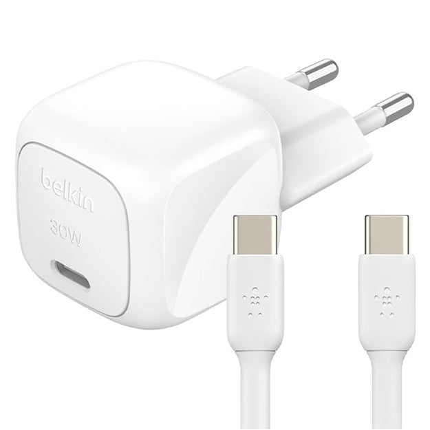 Belkin Boostcharge 30W USB-C Wall Charger With USB-C Cable - White
