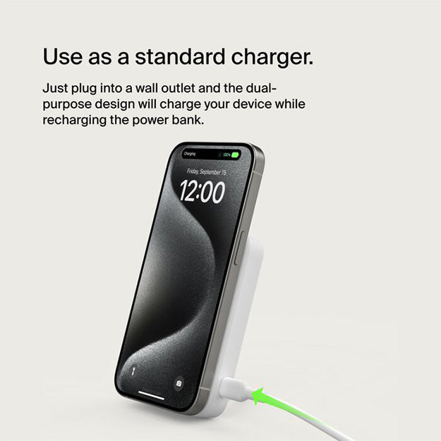 Belkin BoostCharge Pro 8 000mAh Magnetic Power Bank With Qi2 15W - White