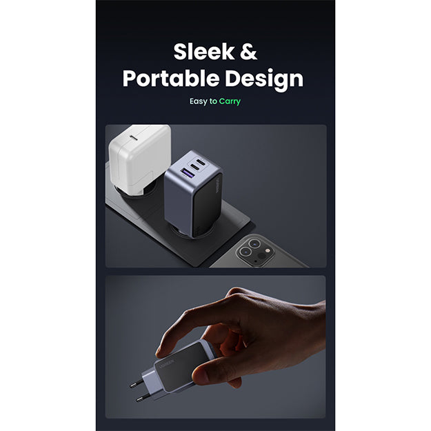 UGreen Nexode 3 Port PD/USB Wall Charge - Grey
