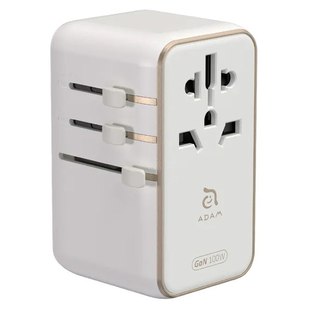 Adam Elements T100L 100W Universal Travel Adapter With Built-In USB-C Cable