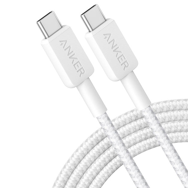 Anker 322 USB-C To USB-C 1.8 Metre Braided Cable – White