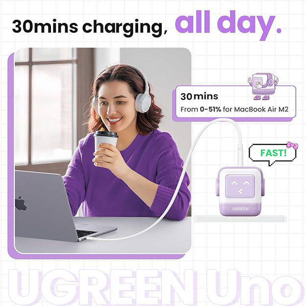 UGreen 3 Port 65W GaN USB-C Nexrode Wall Charger