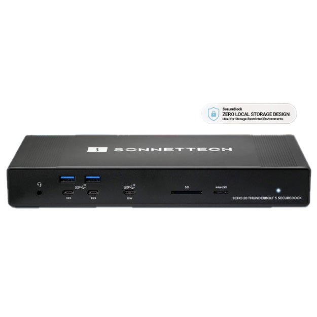 Sonnet Echo 20 SecureDock 9-Port Multi-Adapter Hub With HDMI And DisplayPort - Black