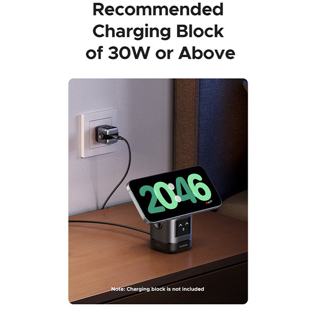 UGreen UNO 2-in-1 Magnetic Wireless Charging Station 15W Qi2 - Grey