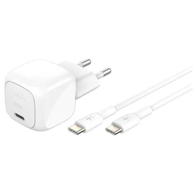 Belkin Boostcharge 30W USB-C Wall Charger With USB-C Cable - White