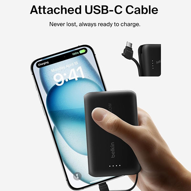 Belkin BoostCharge 10 000 mAh With USB-C Cable Power Bank
