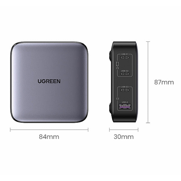 Ugreen Nexode 4Port GaN 100W Desktop Charger With Cable - Grey