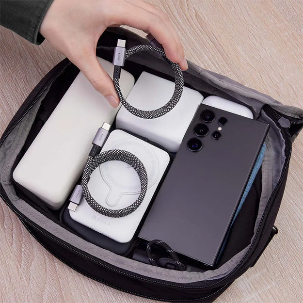 Adam Elements CASA MP100 USB-C To USB-C 240W Magnetic Charging Cable 100cm - Black