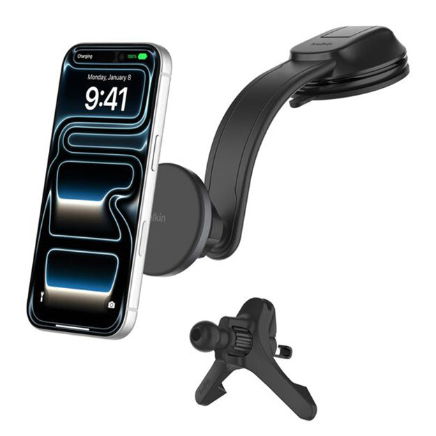 Belkin BoostCharge Magnetic Wireless Charging Car Vent And Dash Mount - Black