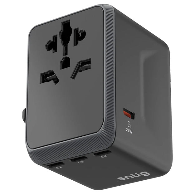 Snug 5 Port Universal Travel Adapter - 45W - Black