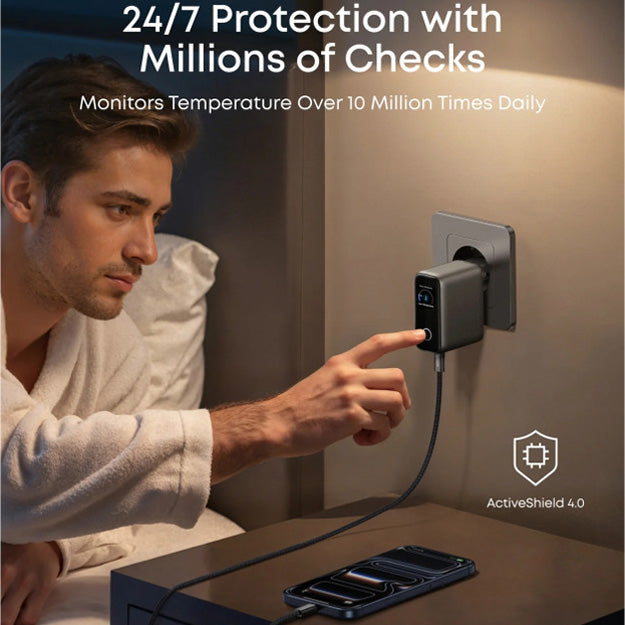 Anker 3 Port 100W GaN Laptop & Smartphone Charger With USB-C Cable - Black