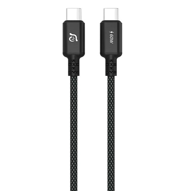 Adam Elements CASA S200 USB-C To USB-C 60W Braided Charging Cable 200 cm - Black