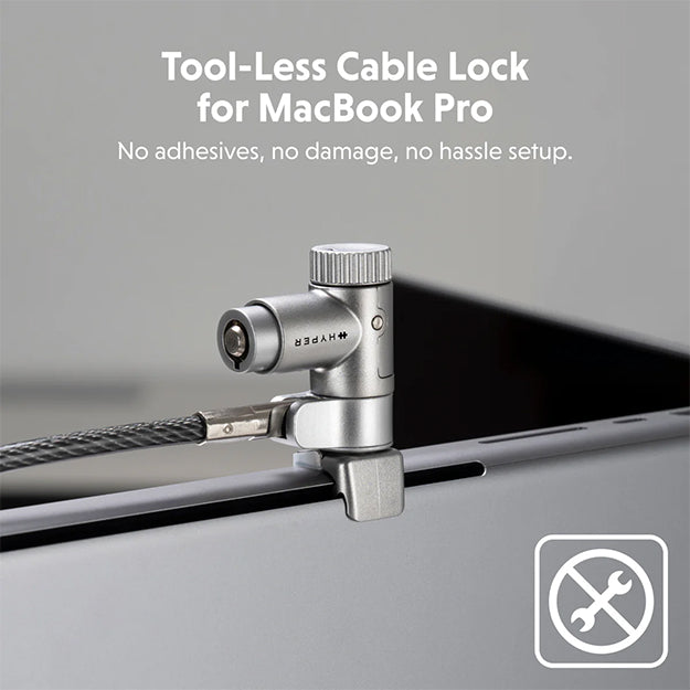 Hyper HyperShield MacBook Pro Cable Lock - Silver