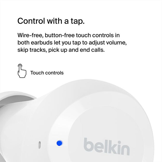 Belkin SoundForm Bolt True Wireless In-Ear Earbuds - White