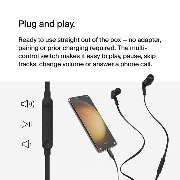 Belkin SoundForm Headphones Wired In-Ear Earphones With USB-C Connector