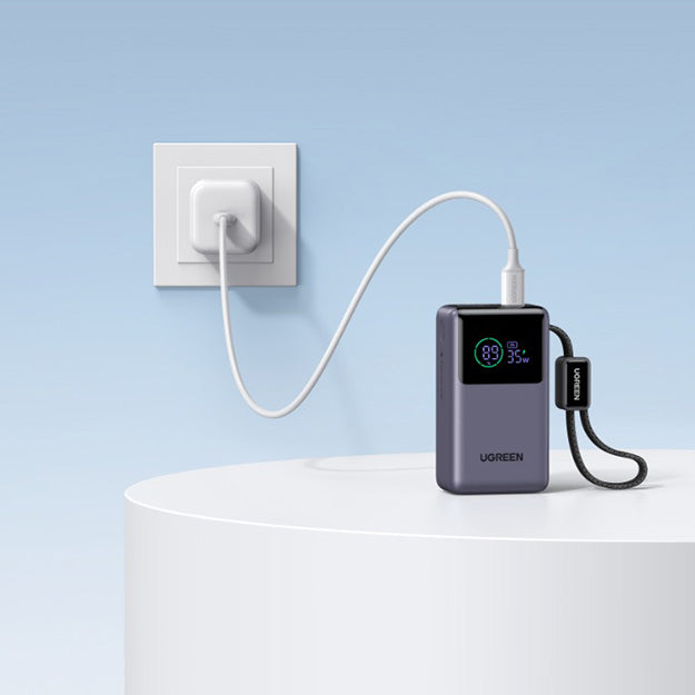 UGreen 10000mAh 55W Nexode Pro Smart Digital Display Mini Power Bank With Built-in Type-C Cable