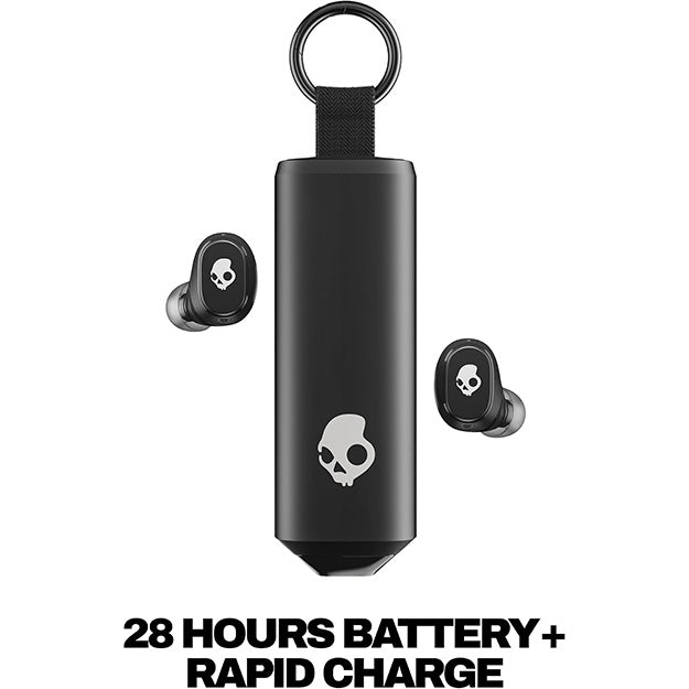 SkullCandy Dime 360 Wireless Pea Shape In-Ear Earbuds With Clip - Black