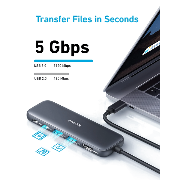 Anker 332 USB-C Hub (5-in-1) - Black