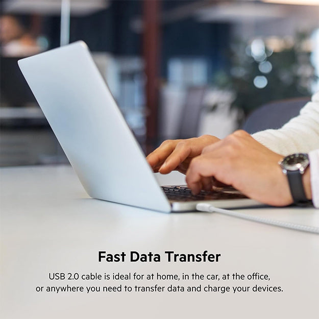 Belkin BoostCharge USB-C Male To USB-C Male Braided Cable 100 Watt PD - 3m Cable - White