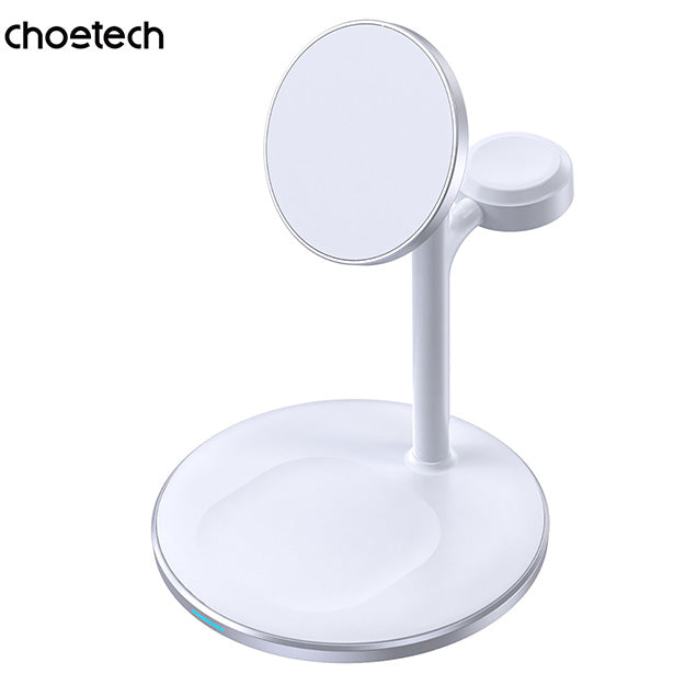 Choetech Fast Wireless 3 In 1 Magnetic Charging Stand T585-F 15W – White