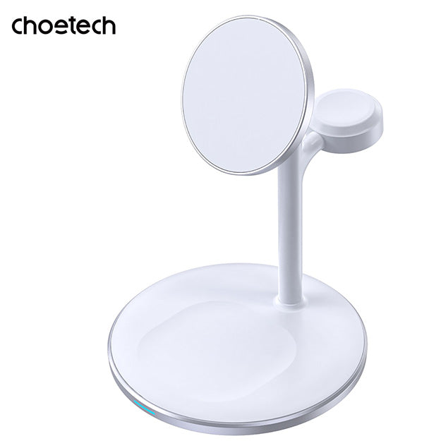 Choetech Fast Wireless 3 In 1 Magnetic Charging Stand T585-F 15W – White