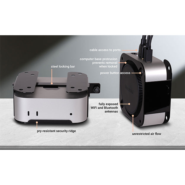 Sonnet MacCuff Mini VESA/Desk/Wall Security Mounting Bracket For Mac Mini 2024 (M4) - Black