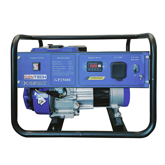Gentech 2.8kVA Recoil Start Petrol Generator - Blue