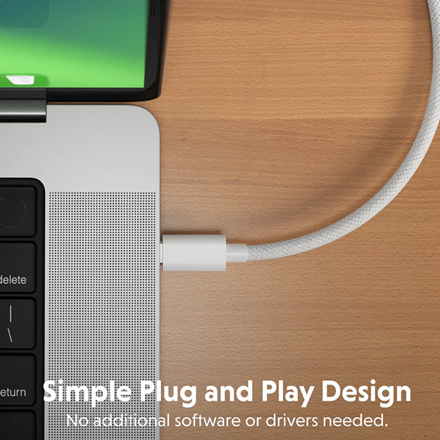 HyperDrive USB-C to HDMI 4K60Hz Cable (8ft/2.5m) - White