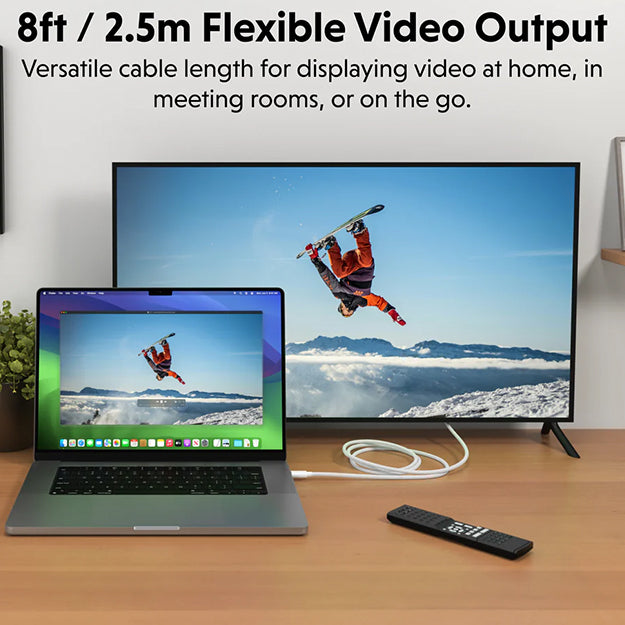 HyperDrive USB-C to HDMI 4K60Hz Cable (8ft/2.5m) - White