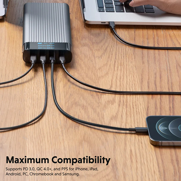 HyperJuice 245W USB-C 100Wh Battery Pack - Black & Silver