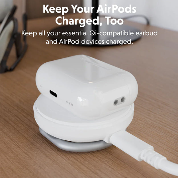 HyperJuice Qi2 2-in-1 Magnetic Charging Stand USB-C - White