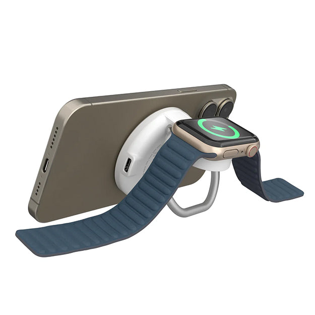 HyperJuice Qi2 2-in-1 Magnetic Charging Stand USB-C - White