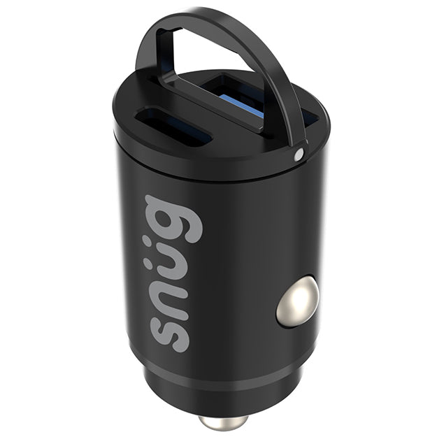 Snug Dual Port Mini Car Charger PD/USB 30W – Black