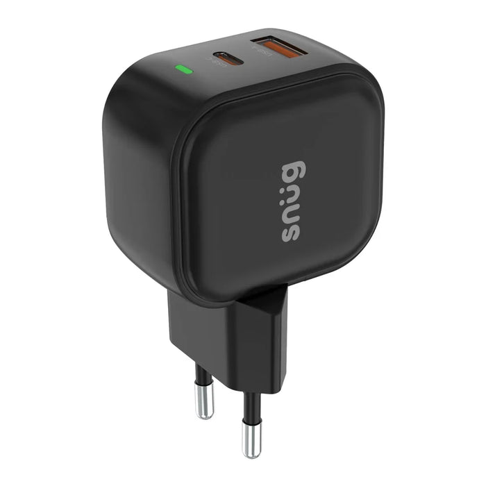 Snug 2 Port USB/Type C Wall Charger 35W - Black