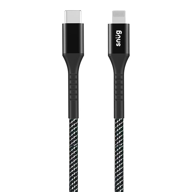 Snug Type-C To MFI Nylon Braided Cable 60W – 1.2 Metre – Black/Silver
