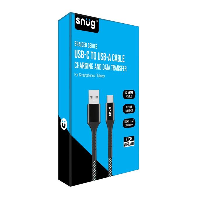 Snug USB-C To USB-A Braided Charging And Data Transfer 1.2m Cable