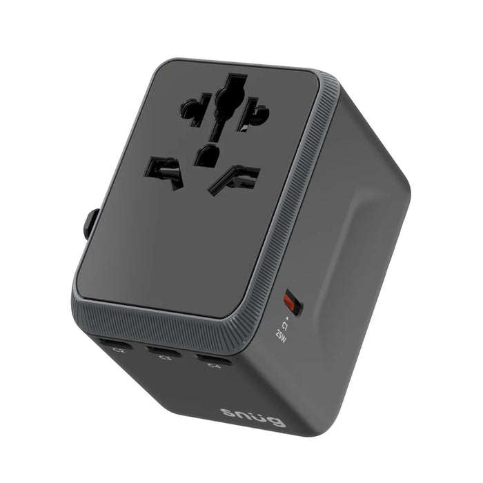 Snug 5 Port Universal Travel Adapter - 65W - Black