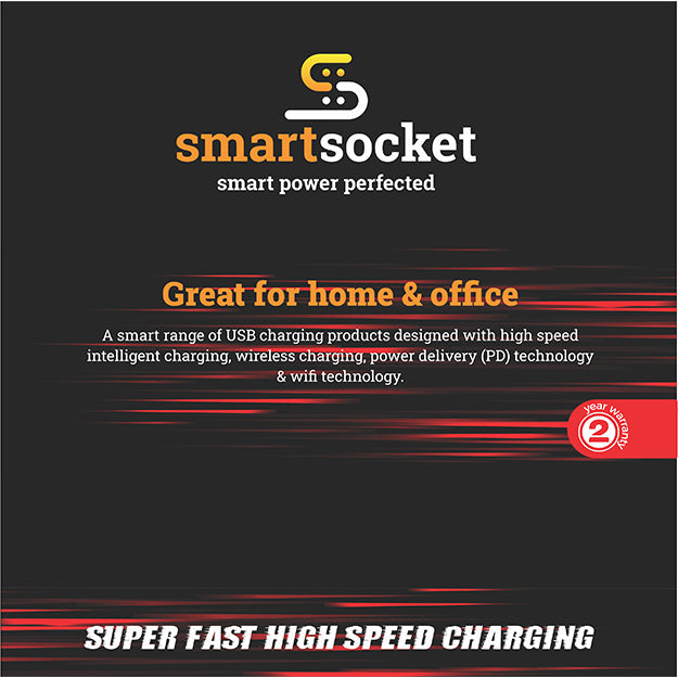 SmartSocket 8 Way Power Board - White