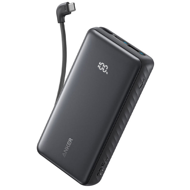 Anker Zolo 20 000mAh 22.5W Power Bank With Retractable Cable - Black