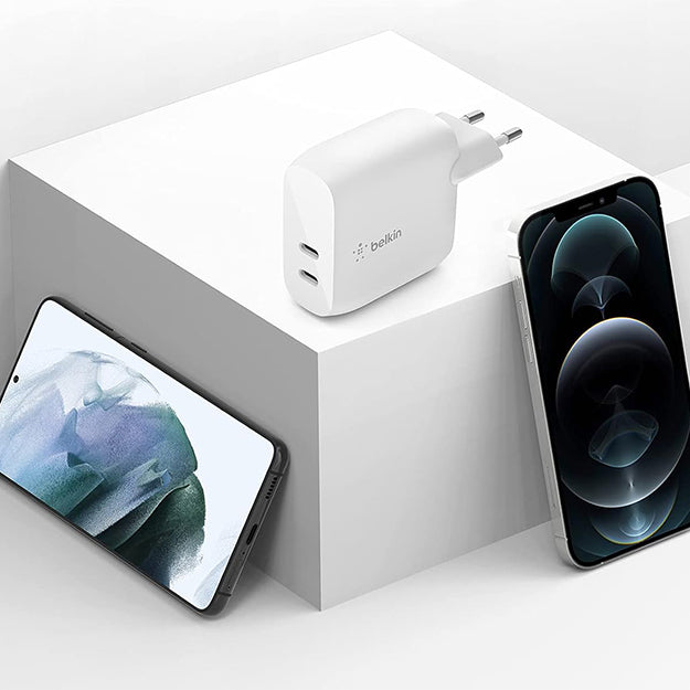 Belkin BoostCharge 40W Dual Port USB-C PD Wall Charger - White
