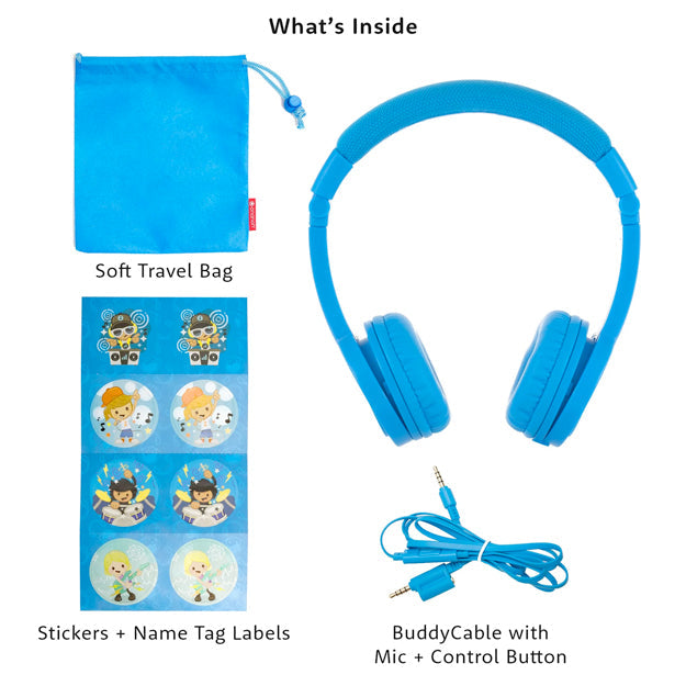 BuddyPhones Explore+ Kids Wired Headphones With Mic