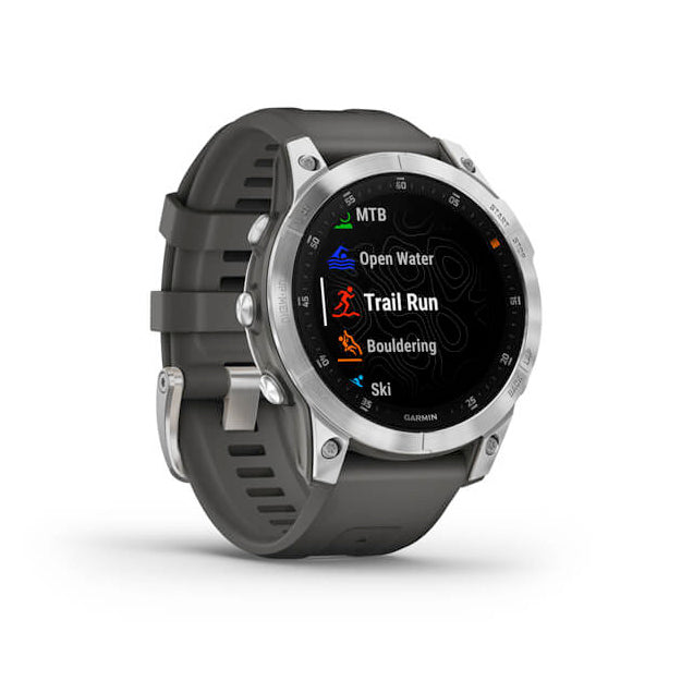 Garmin Epix Multisport GPS Watch (2nd Gen) - Slate Steel With Black Silicone Band