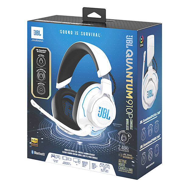 JBL Quantum 910P Console Wireless Over-Ear Gaming Headset For Playstation - White/Blue