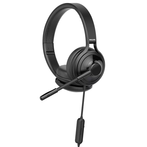 Philips USB Wired On-Ear Headphones With Mic TAH3155BK - Black