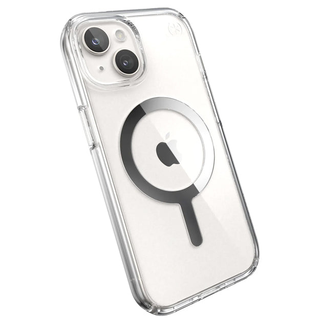 Speck iPhone 15 Presidio Perfect Clear Cover With MagSafe - Transparent/Chrome